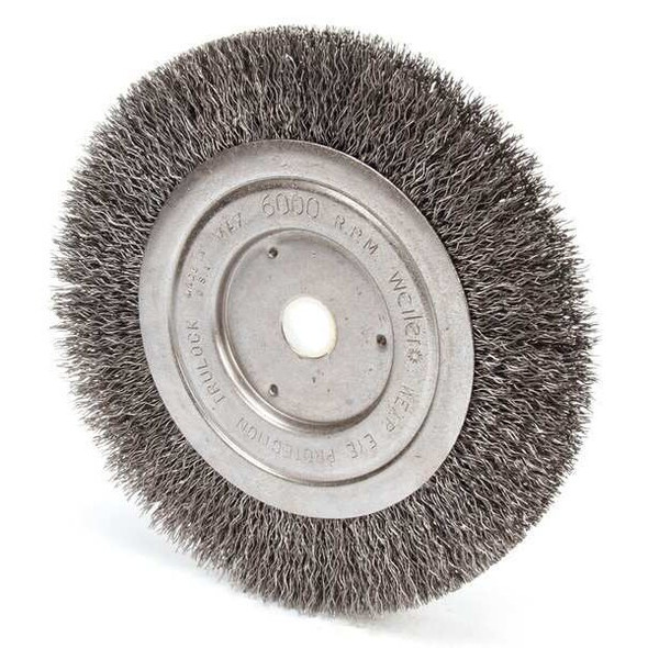 Weiler Crimped Wire Wheel Wire Brush, Threaded Arbor 93395