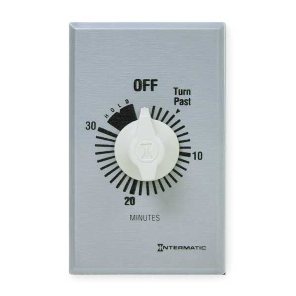 Intermatic Timer,Spring Wound,30 Min,SPST,Silver FF30MH