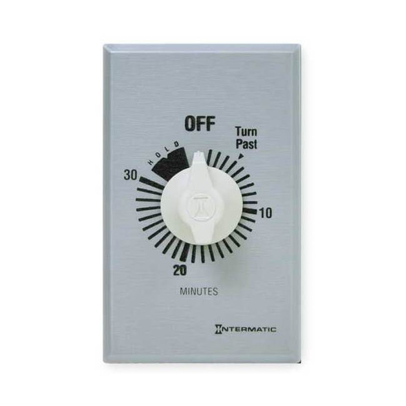 Intermatic Timer,Spring Wound,30 Min,SPST,Silver FF30MH