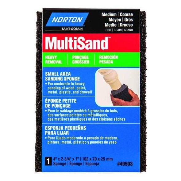 Norton Abrasives Sanding Sponge, XCrs/Med, 4x2-3/4x1 In 07660749503