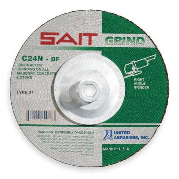 United Abrasives/Sait DepressedGrindWhl,5/8"-11CN,ThreadHle 20087
