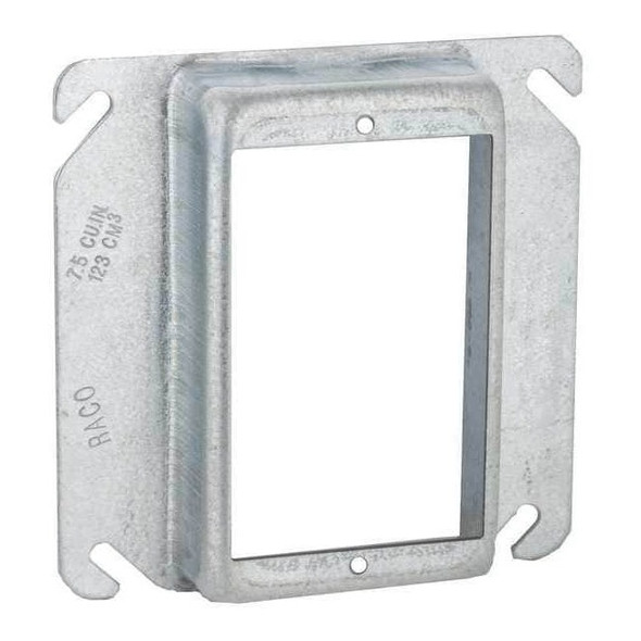 Raco Mud Ring, 1 Gang, Galvanized Zinc, Square Box Type 774