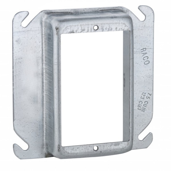 Raco Mud Ring, 1 Gang, Galvanized Zinc, Square Box Type 774