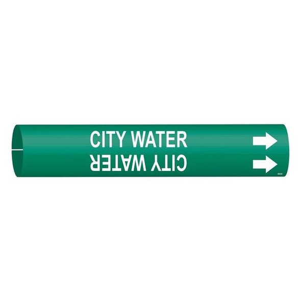 Brady Pipe Marker,City Water,Green,4 to 6 In 4028-D
