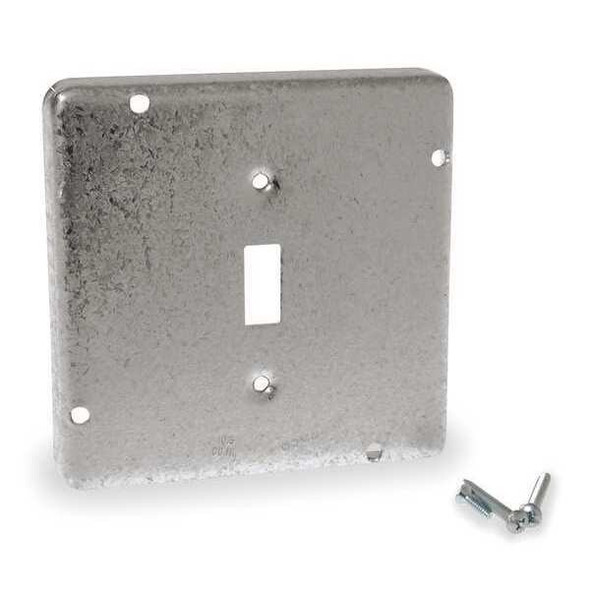 Box Cover, Switch Box Type, 2 Gang, Galvanized Steel, Toggle Switch Cover Type