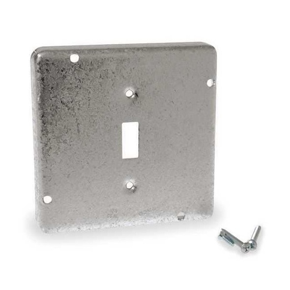 Box Cover, Switch Box Type, 2 Gang, Galvanized Steel, Toggle Switch Cover Type
