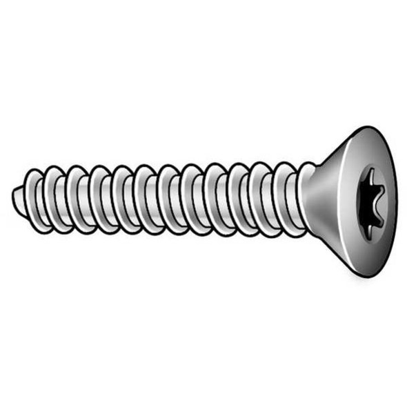 Sheet Metal Screw, #10 x 1-3-4 in, Zinc Plated Steel Pan Head Torx Drive, 25 PK  401260
