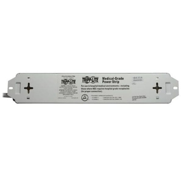 Tripp Lite Outlet Strip, Hospital Grade, 4 5-15R-HG, 5-15P-HG, 15 ft., White PS-415-HGULTRA