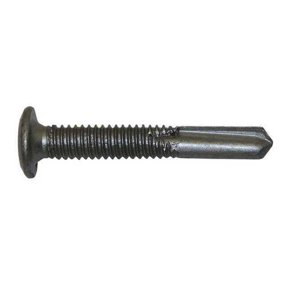 Self-Drilling Screw, #12 x 1-1/2 in, Galvanized Steel Wafer Head Phillips Drive