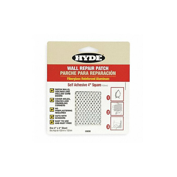 Hyde Wall Patch, 4 in x 4 in, Aluminum/Fiberglass 09903