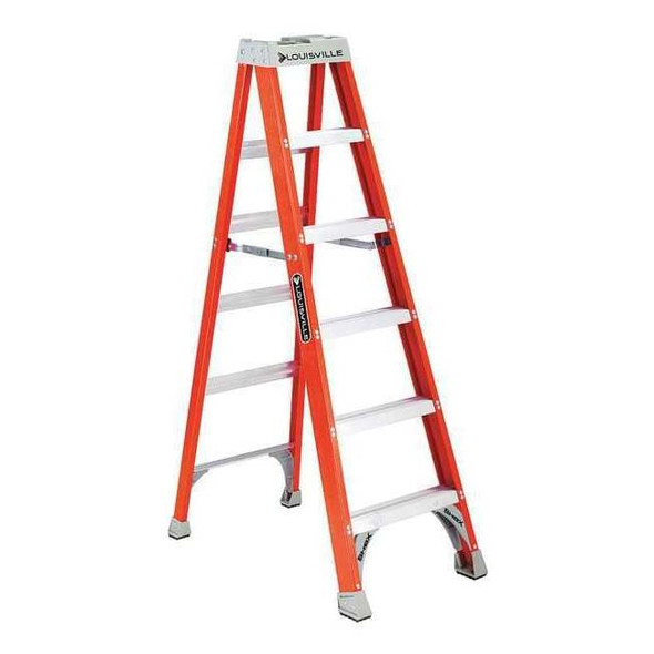 Louisville 6 ft Fiberglass Stepladder, 300 lb Capacity FS1506