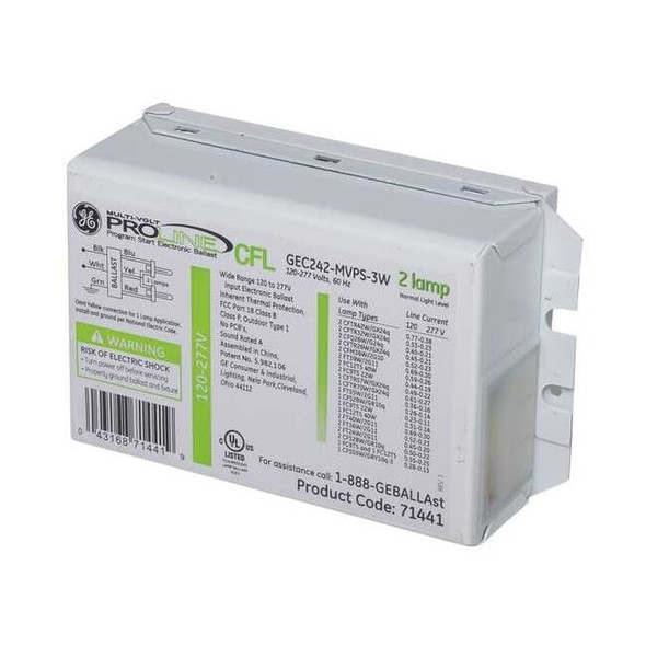 Ge Lighting CFL Ballast, Electronic, 43/44W, 120/277V GEC-242-MVPS-3W