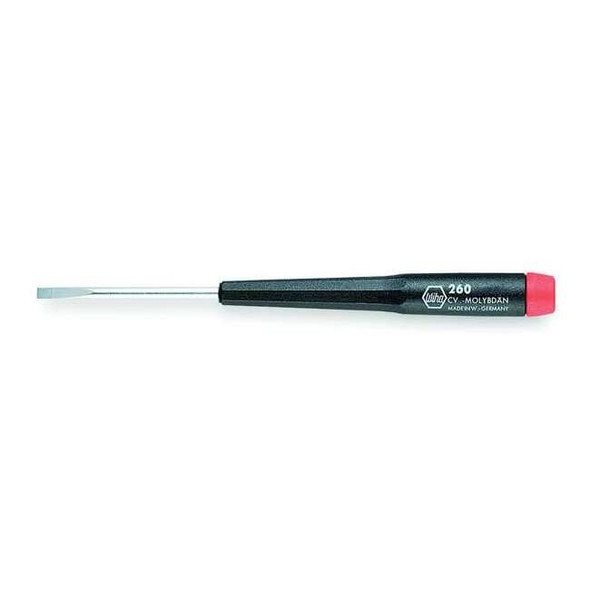 Wiha Prec. Screwdriver, Slotted, 3.0mm x 2 in. 26030