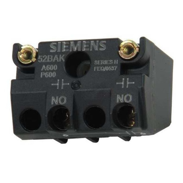 Siemens Contact Block, Black, 1NO, 30 mm 52BAK