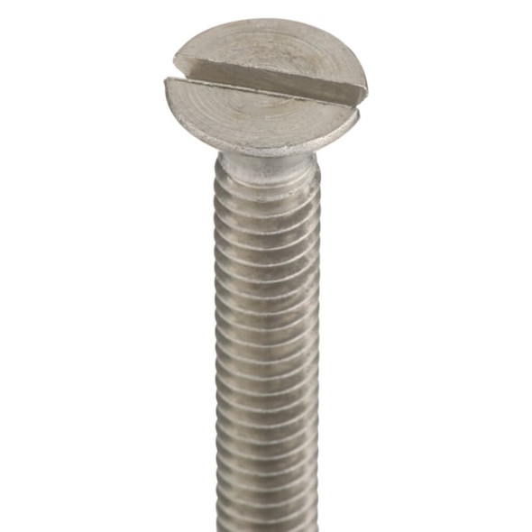 1-4"-20 x 2-1-2 in Slotted Flat Machine Screw, Plain 18-8 Stainless Steel, 50 PK  U51110.025.0250