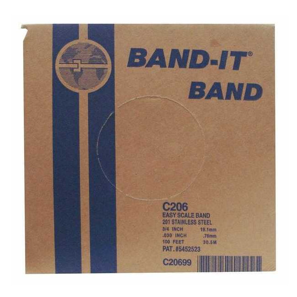 Band-It 201 stainless steel, 3/4" x 100' roll band C20699