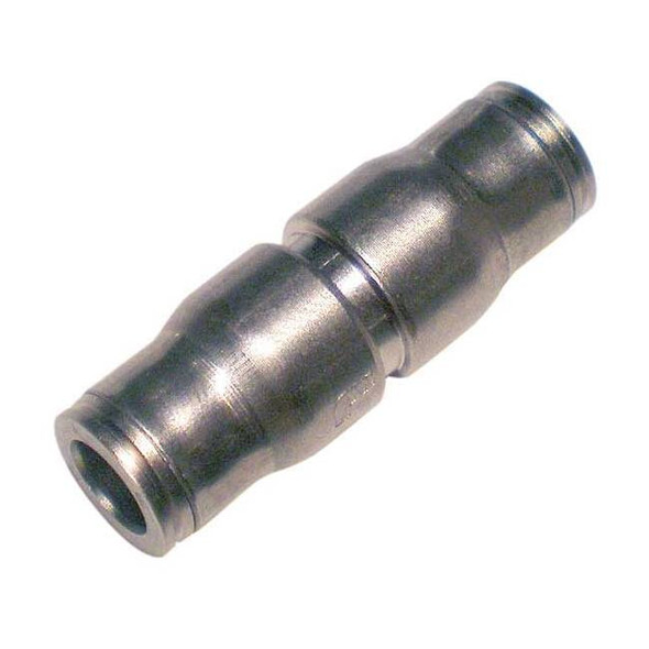 Legris Push-Fit Union Fitting, 5/32 in Tube Size, Brass, Silver 3606 04 00