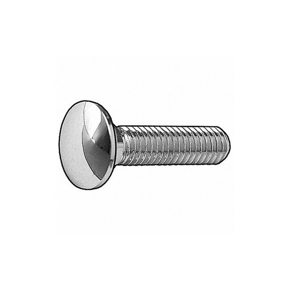 Carriage Bolt, Square Neck, 1/4"-20, 2-1/2 in L, Steel, Grade 5, Chrome, 5 PK