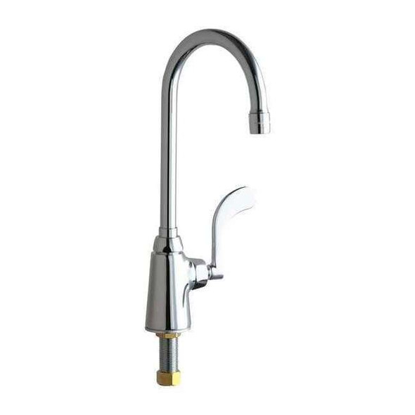Gooseneck Kitchen Faucet, Manual, Single Hole Only Mount, 1 Hole Commercial