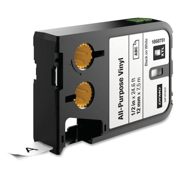 Dymo Cartridge Label, Black-White, Labels-Roll: Continuous 1868751