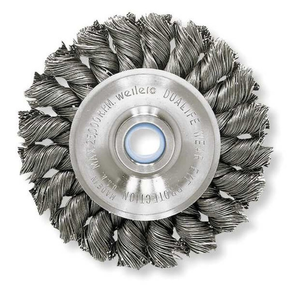 Weiler Twist Wire Wheel Wire Brush, Arbor, 3" 94101
