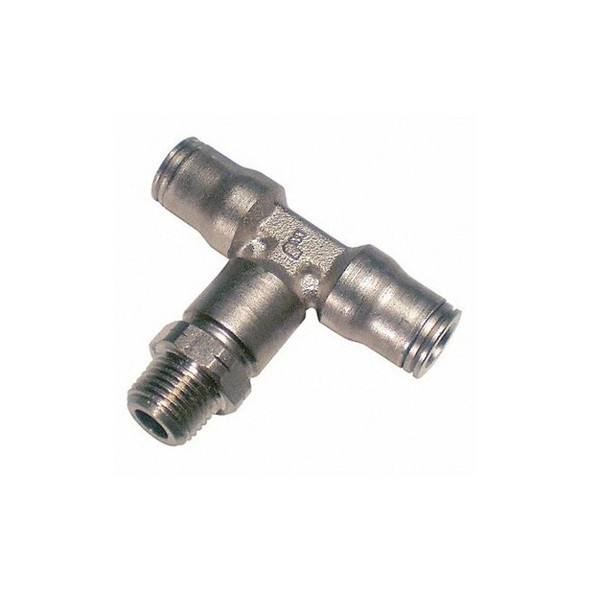 Legris Push-Fit Tee Fitting, 5/16 in Tube Size, Brass, Silver 3608 08 13