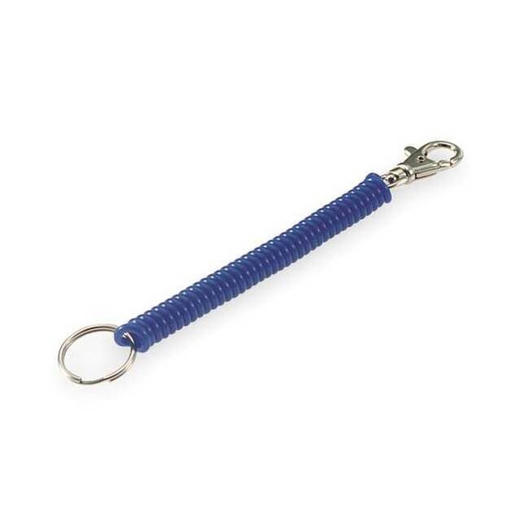 Wrist Coil, Blue, Polyurethane, Wrist Coil with Trigger Snap, Nickel Plated 5 PK