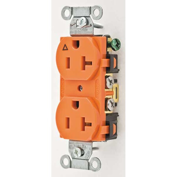 Hubbell Wiring Device-Kellems Receptacle,Orange,20 A,2P3W,Side,1PK IG20CR Hubbell Wiring Device-Kellems Receptacle,Orange,20 A,2P3W,Side,1PK IG20CR