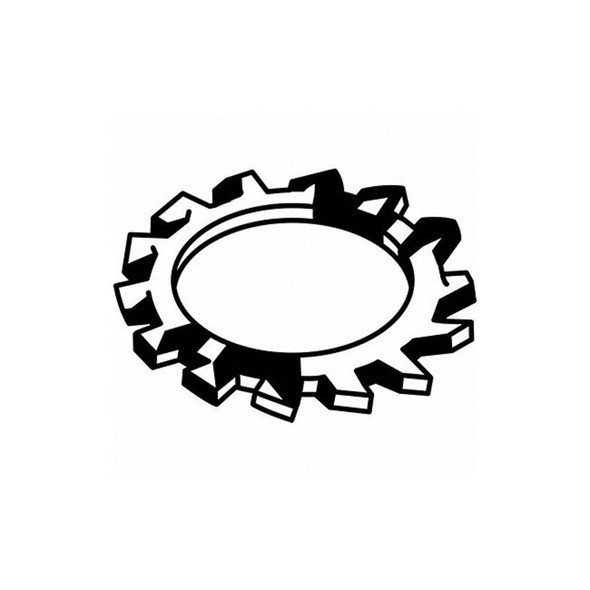External Tooth Lock Washer, For Screw Size #12 Steel, Zinc Plated Finish, 100 PK