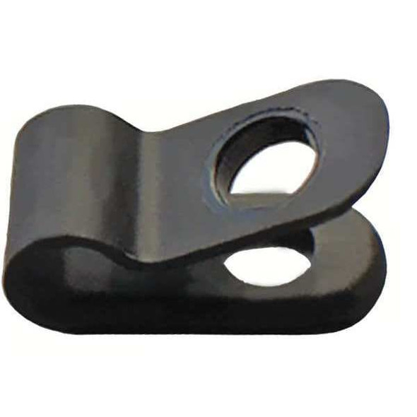 Cable Clamp, Nylon, 1/8 in Bundle Dia., Black, 10 PK