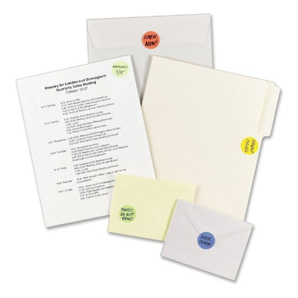 Avery Laser/Inkjet Label, 3/4 in Label W, 3/4 in Label H, 24 Labels per Sheet Yellow 727825462