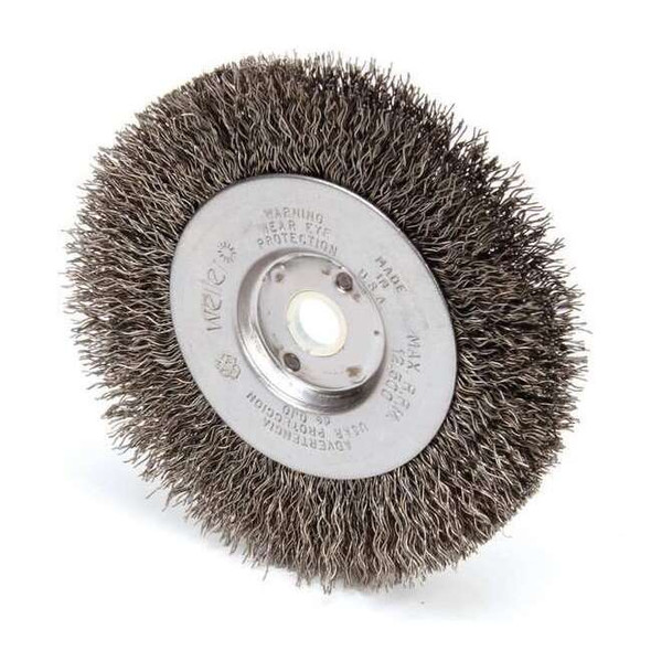Weiler Crimped Wire Wheel Wire Brush, Threaded Arbor 93118