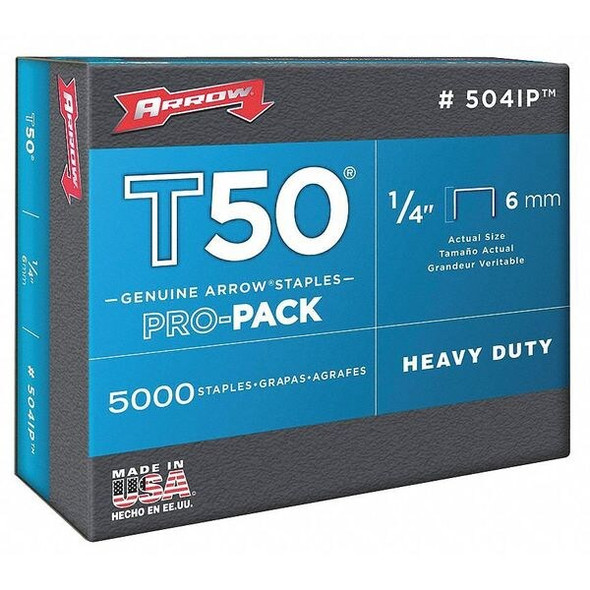 Arrow Fastener Staples,T50,3/8x1/4 In L,PK5000 504IP