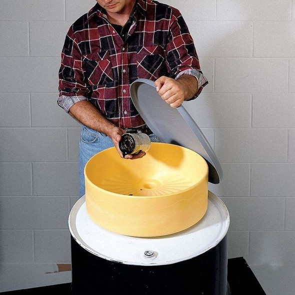 Eagle Mfg Funnel, No Lid,No Flame Arrester, 18 in x 7 in, 2 in Spout Dia, 2 in NPT, Yellow 1660