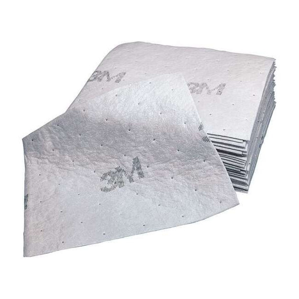 Sorbent Pad, 37 gal, 15 1/2 in x 20 1/2 in, Oil, Gray, Polyester, Polypropylene