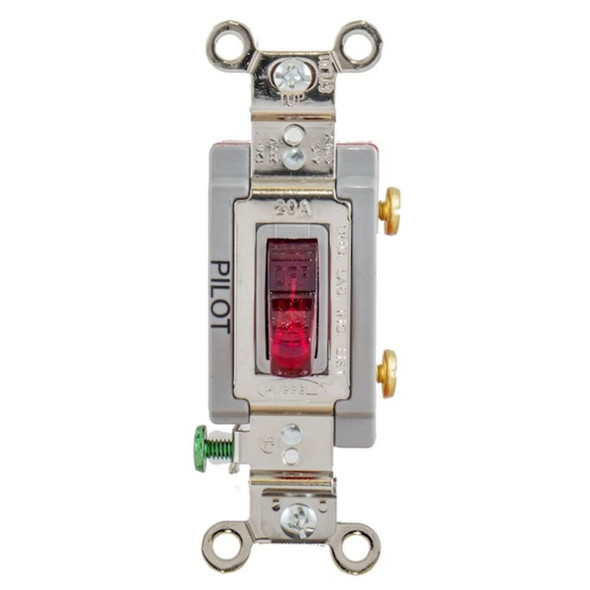 Pilot Lit Wall Swtch, 1-Pole, 120-277V, 20A  HBL1221PL