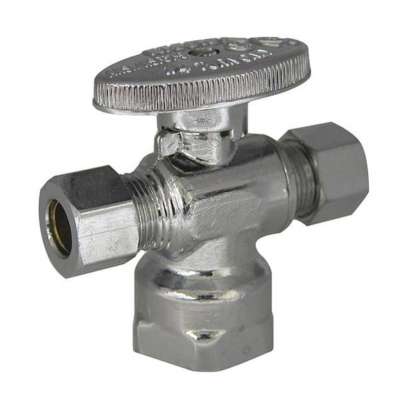 Kissler 1/4-Turn Stop,3-Way,1/2 Inx3/8 In 88-9305