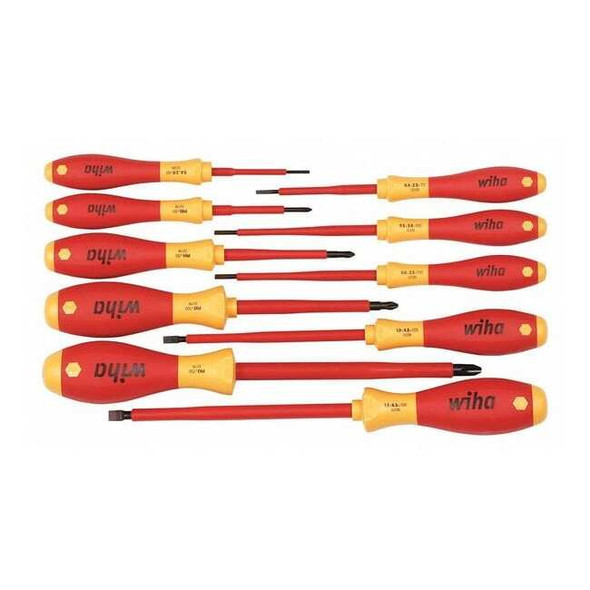 Wiha Insulated Screwdriver Set,10 pcs 32093