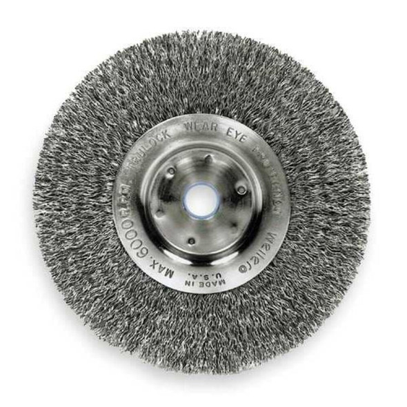 Weiler Crimped Wire Wheel Wire Brush, Threaded Arbor 93112