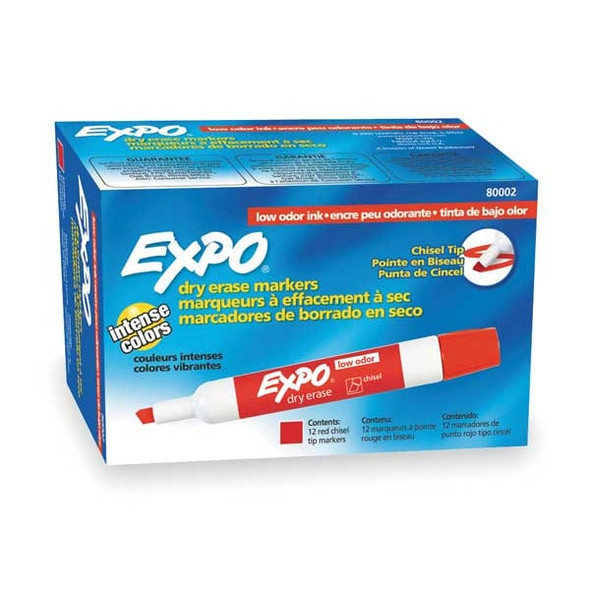 Expo Dry Erase Marker Set,Red,Capped,PK12 80002