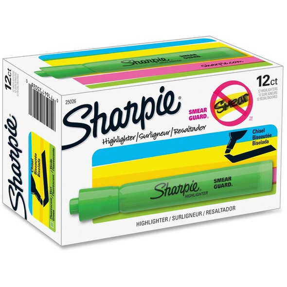 Sharpie Highlighter,Standard,Green,PK12 25026B