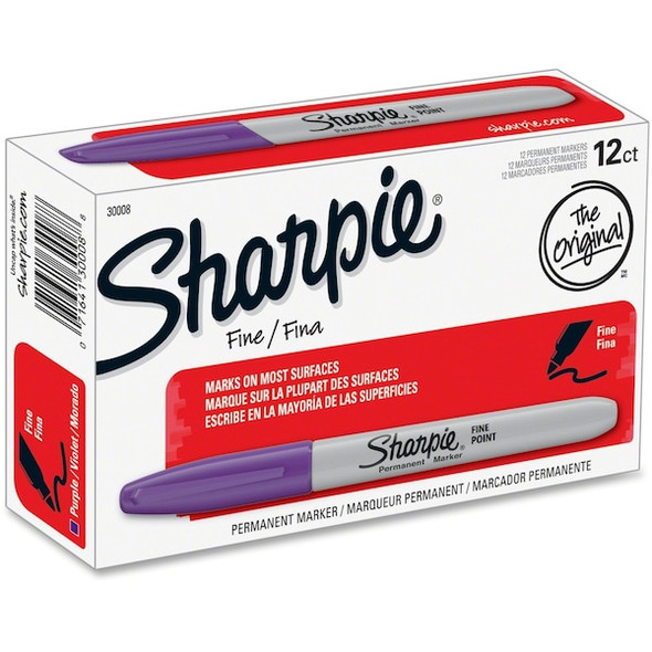 Sharpie Permanent Marker,Purple,Capped,PK12 30008 Sharpie Permanent Marker,Purple,Capped,PK12 30008