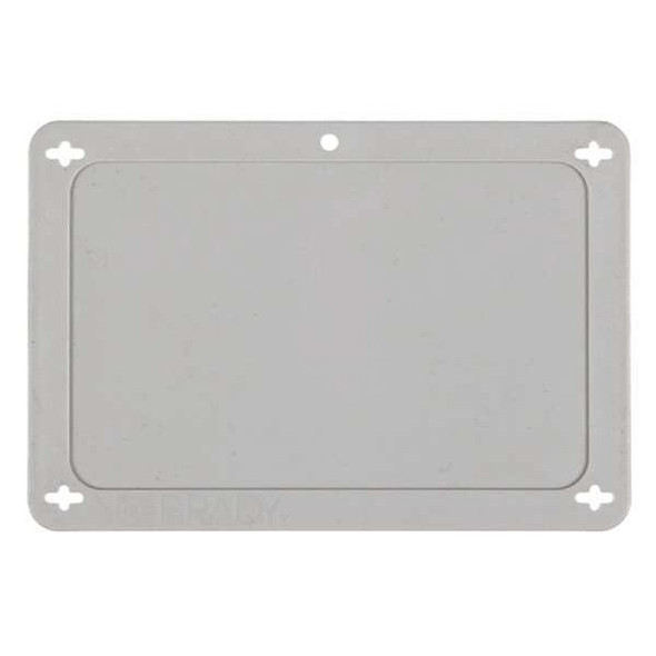 Brady Blank Tag, Plastic, 3 3/16 in H x 4 11/16 in W, Gray, Rectangle 87699