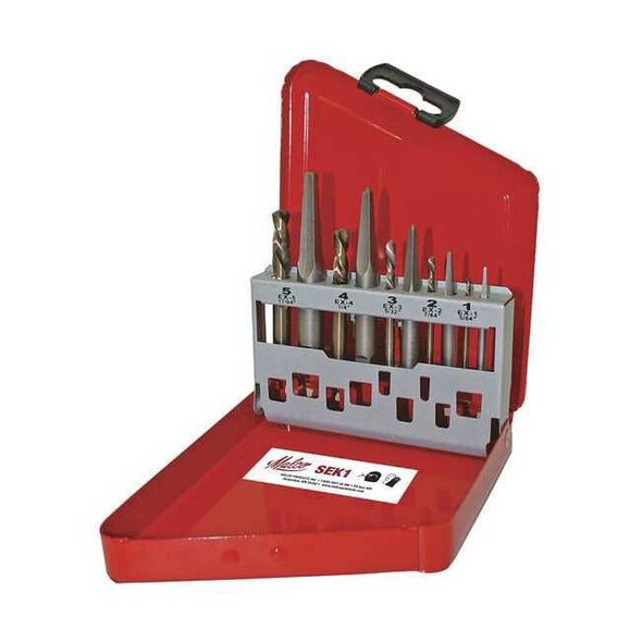 Malco Screw Extractor Kit,Steel,Straight Flute SEK1
