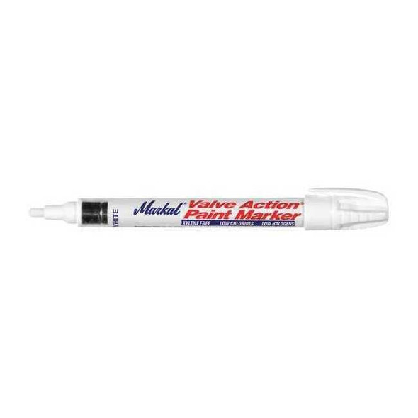 Markal Paint Marker, Medium Tip, White Color Family, Paint 96820