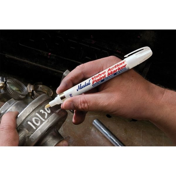 Markal Paint Marker, Medium Tip, White Color Family, Paint 96820
