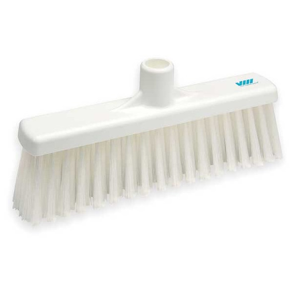 Vikan 12 in Sweep Face Broom Head, Stiff, Synthetic, White 31665