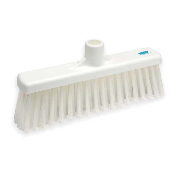 Vikan 12 in Sweep Face Broom Head, Stiff, Synthetic, White 31665