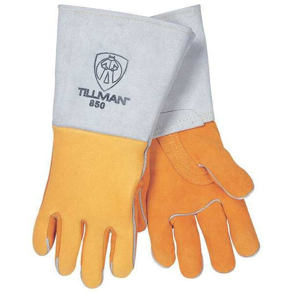 850 Welding Gloves, Straight Cuff, Straight Thumb, Premium Elkskin, S, 1 PR