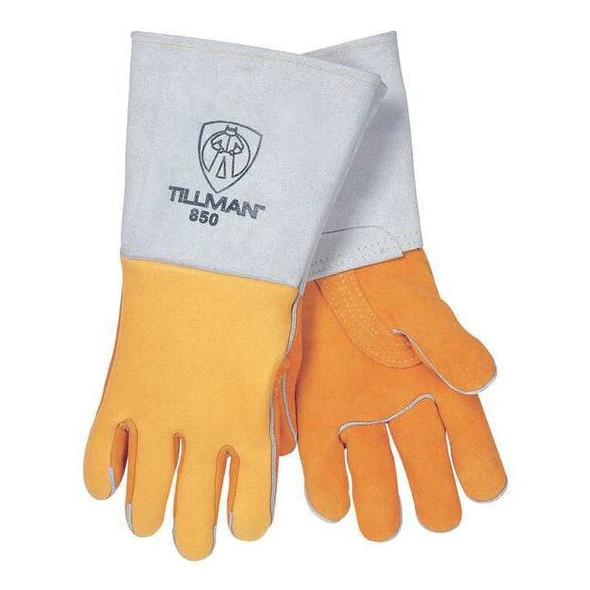 850 Welding Gloves, Straight Cuff, Straight Thumb, Premium Elkskin, S, 1 PR